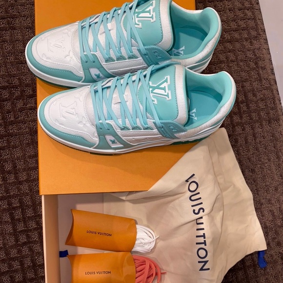 Louis Vuitton Trainer Mint Green / White LV 8.5 Brand new - Picture 8 of 9